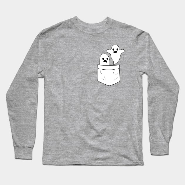 Ghosted Spooky Pocket Long Sleeve T-Shirt by PeakedNThe90s